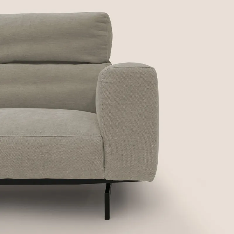 Sakura canapé modulaire 3 places en tissu flammé doux et imperméable T14 Taupe tortora