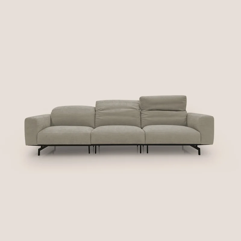 Sakura canapé modulaire 3 places en tissu flammé doux et imperméable T14 Taupe tortora