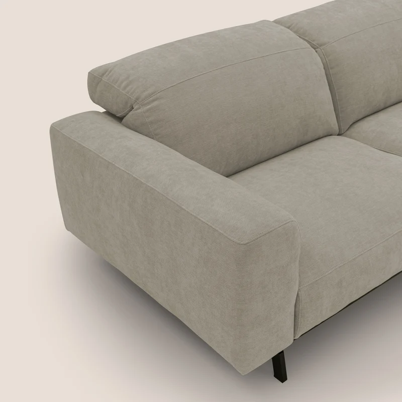 Sakura canapé modulaire 3 places en tissu flammé doux et imperméable T14 Taupe tortora