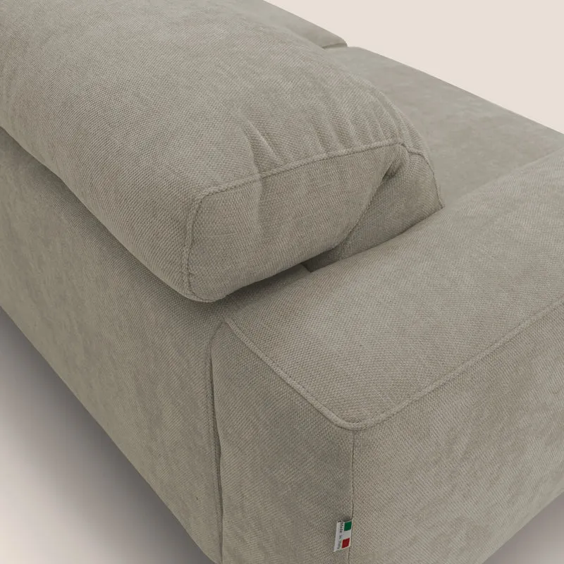 Sakura canapé modulaire 3 places en tissu flammé doux et imperméable T14 Taupe tortora