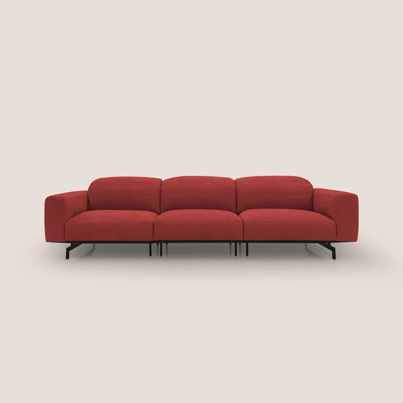 Sakura canapé modulaire 3 places en tissu flammé doux et imperméable T14 rouge
