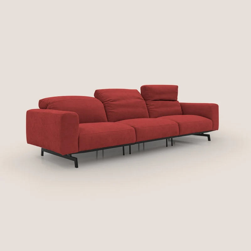 Sakura canapé modulaire 3 places en tissu flammé doux et imperméable T14 rouge