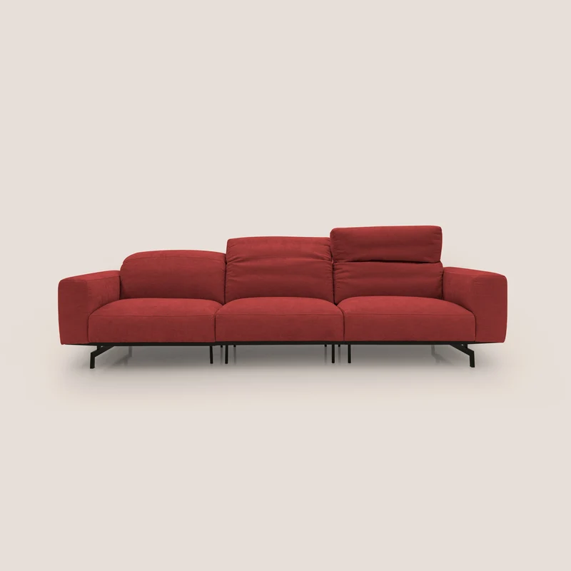 Sakura canapé modulaire 3 places en tissu flammé doux et imperméable T14 rouge