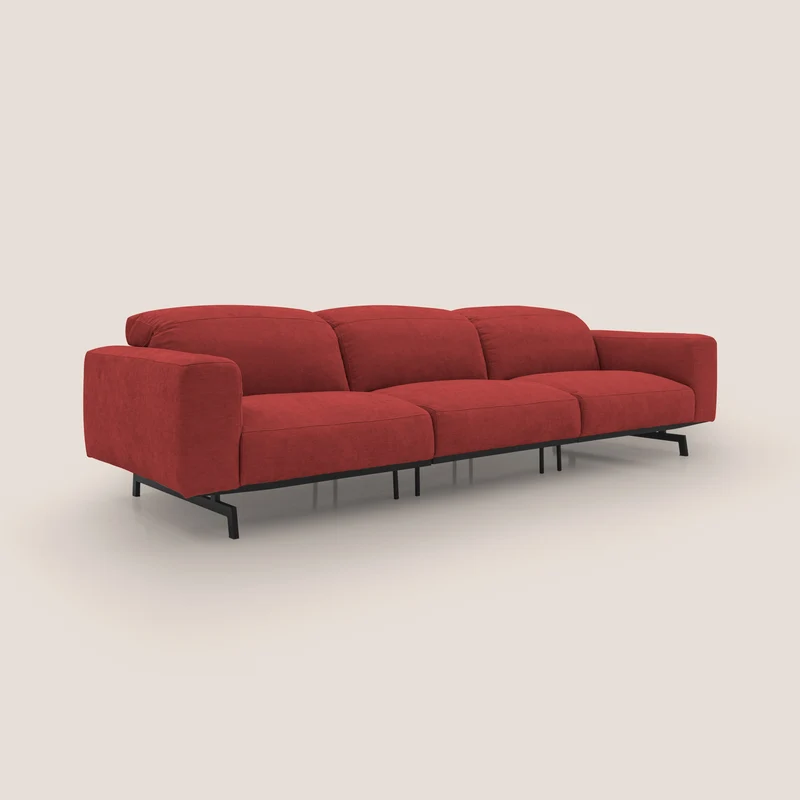 Sakura canapé modulaire 3 places en tissu flammé doux et imperméable T14 rouge