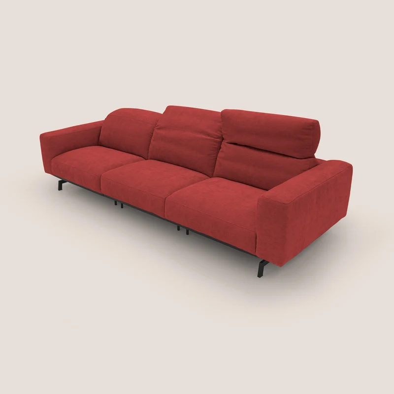 Sakura canapé modulaire 3 places en tissu flammé doux et imperméable T14 rouge