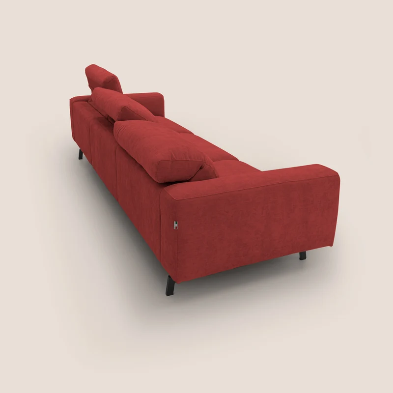 Sakura canapé modulaire 3 places en tissu flammé doux et imperméable T14 rouge