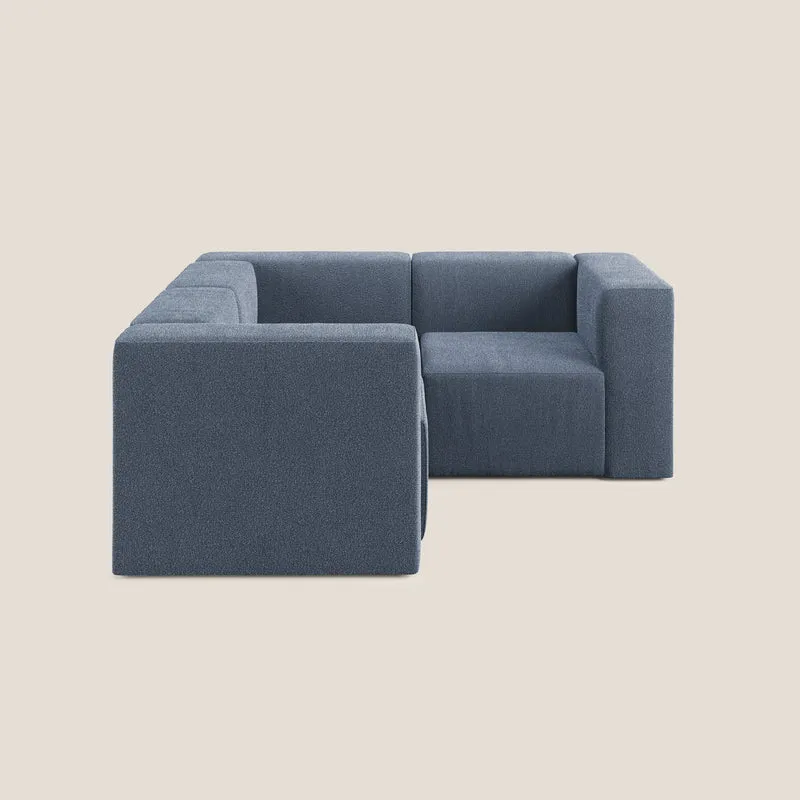 Nettuno canapé d'angle reversible modulable en bouclette douce T07 bleu