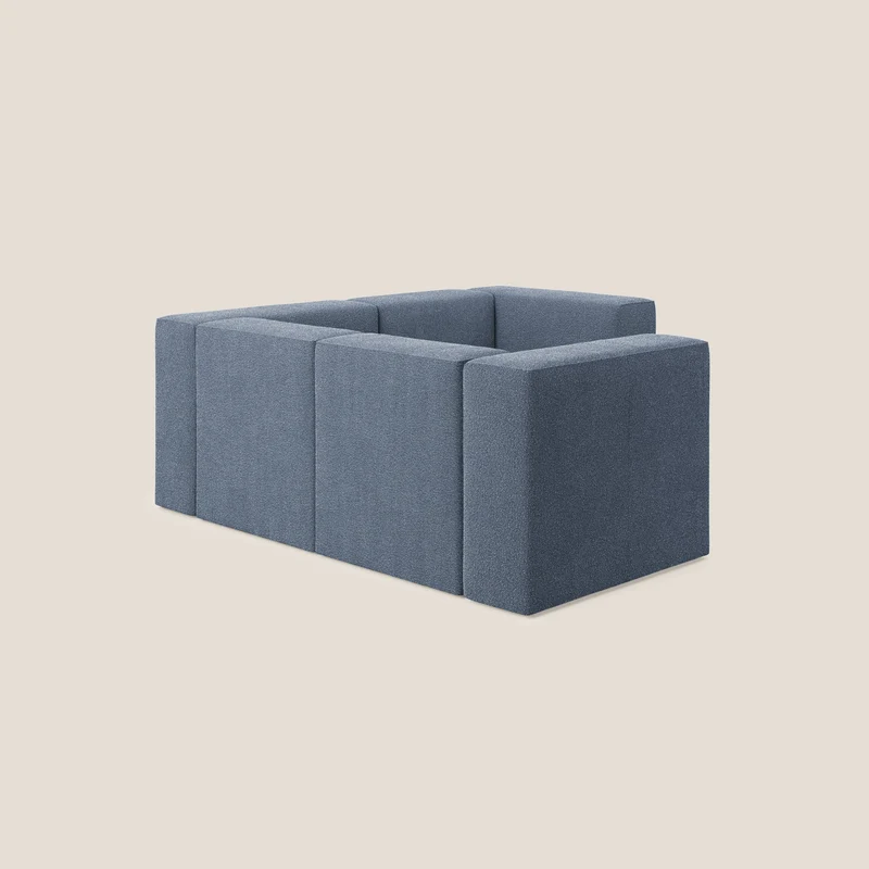 Nettuno canapé d'angle reversible modulable en bouclette douce T07 bleu