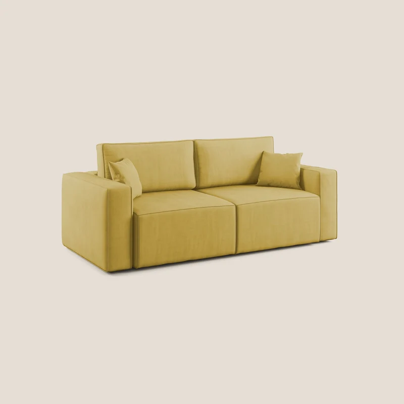 Morfeo canapé avec assises extractibles en tissu imperméable doux T02 jaune