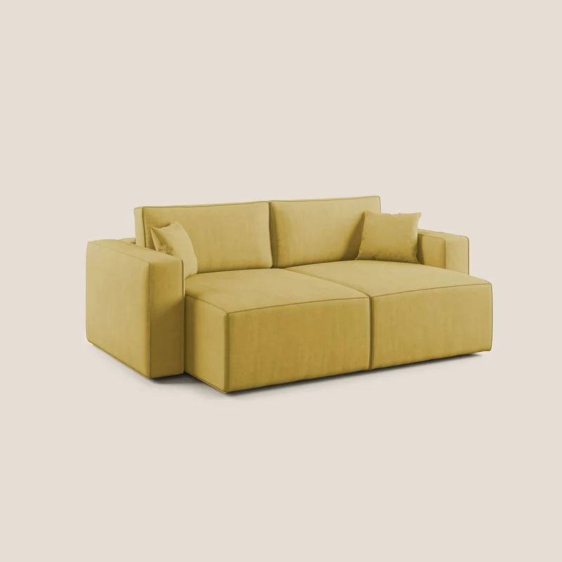 Morfeo canapé avec assises extractibles en tissu imperméable doux T02 jaune