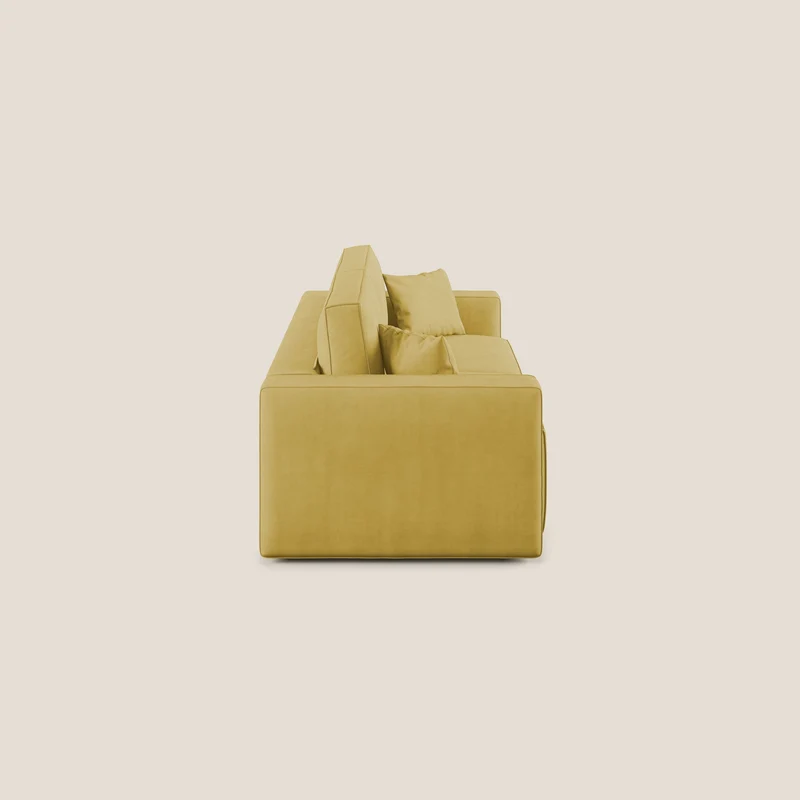 Morfeo canapé avec assises extractibles en tissu imperméable doux T02 jaune