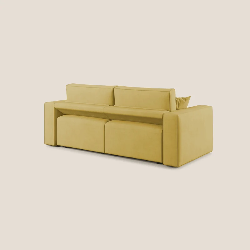 Morfeo canapé avec assises extractibles en tissu imperméable doux T02 jaune