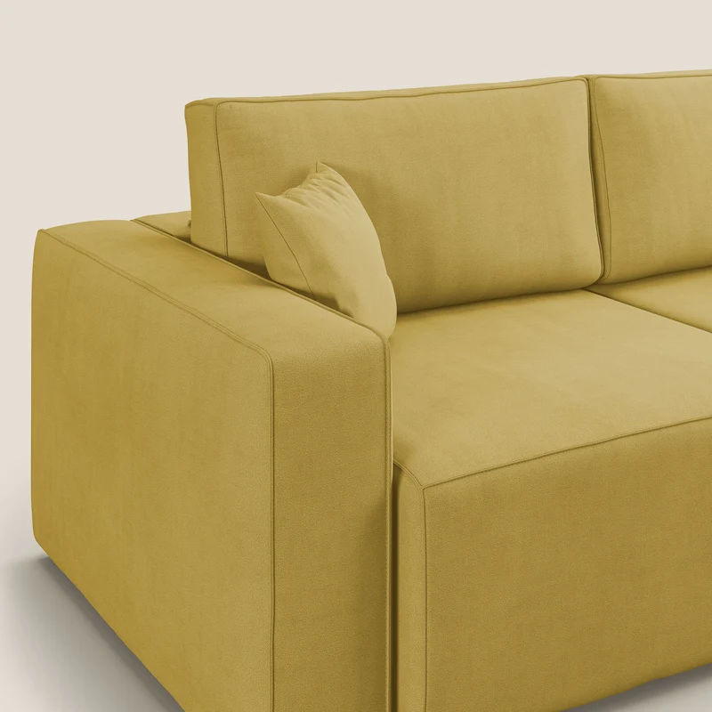 Morfeo canapé avec assises extractibles en tissu imperméable doux T02 jaune