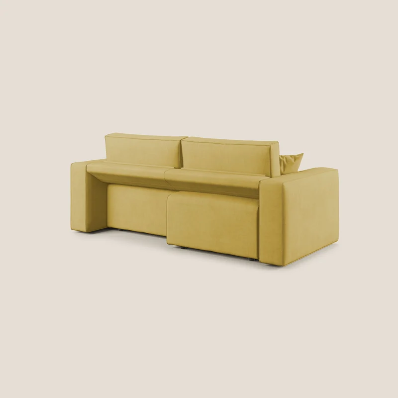Morfeo canapé avec assises extractibles en tissu imperméable doux T02 jaune