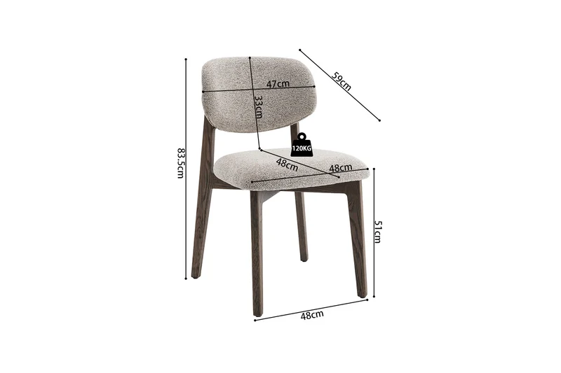 Chaise Carmen Chêne massive foncé Sable