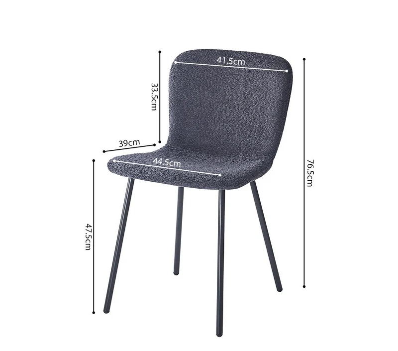 Chaise Susan Bouclé Gris Foncé
