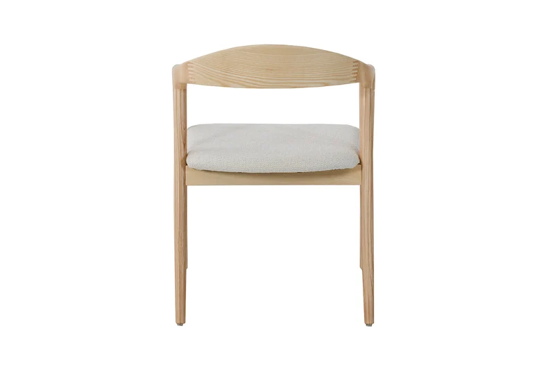 Chaise Claire Frêne Naturel Tissu chenille Beige