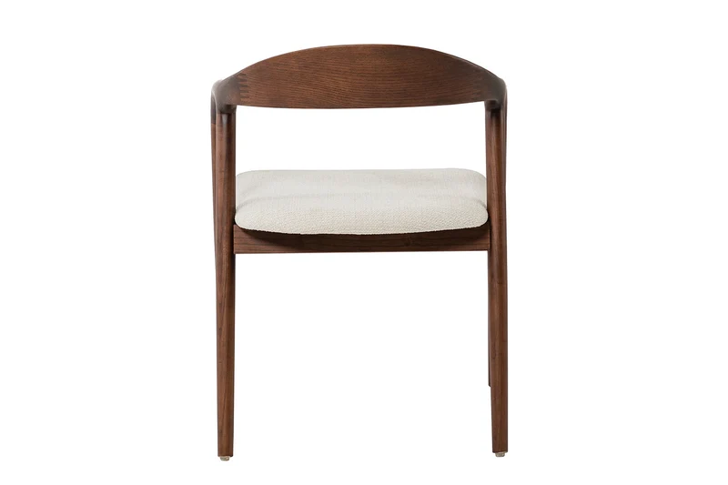 Chaise Claire bois Frêne Noyer Tissu chenille Beige