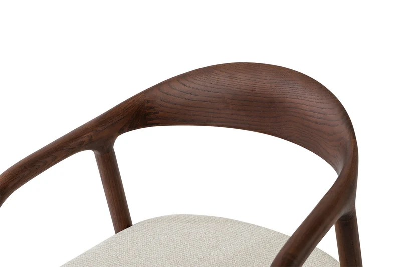 Chaise Claire bois Frêne Noyer Tissu chenille Beige
