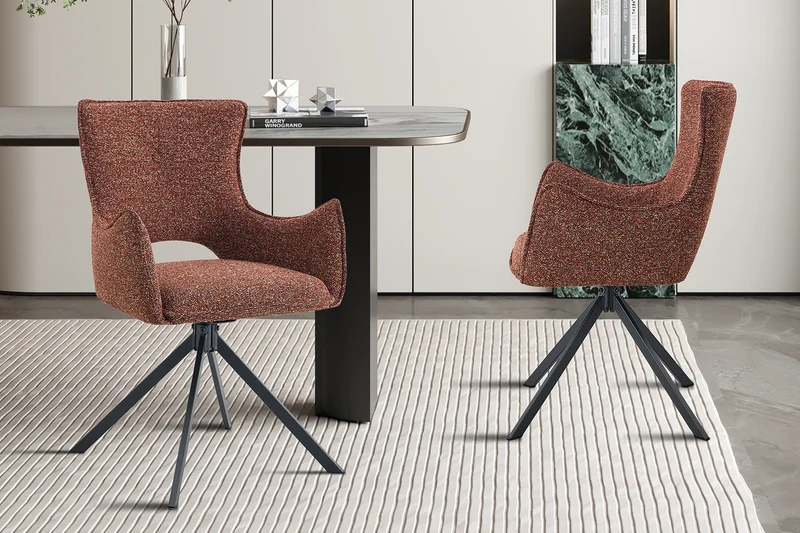Chaise Billy Pivotant Tissu Ote Rouge