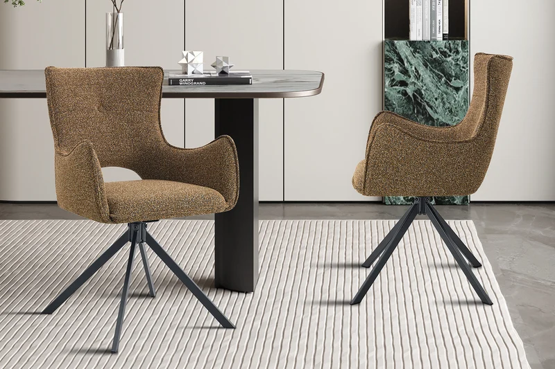 Chaise Billy Pivotant Tissu Ote Rouille