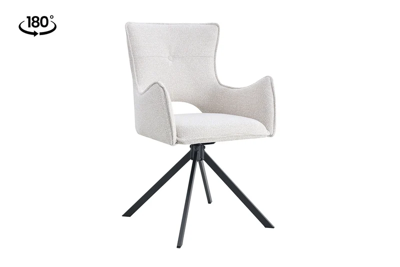 Chaise Billy Pivotant Tissu Ote Ecru