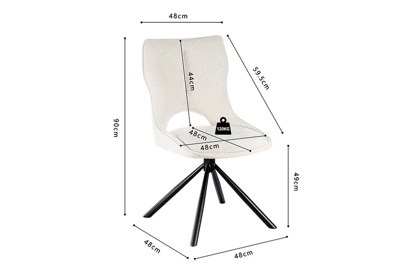 Chaise Mori Pivotant Tissu Ote Beige