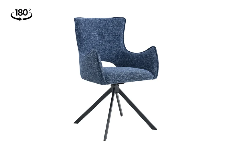 Chaise Billy Pivotant Tissu Ote Bleu