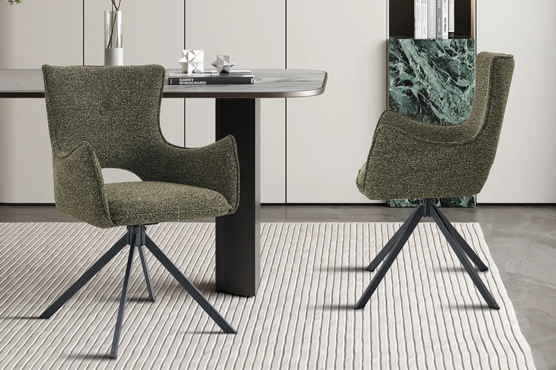 Chaise Billy Pivotant Tissu Ote Vert
