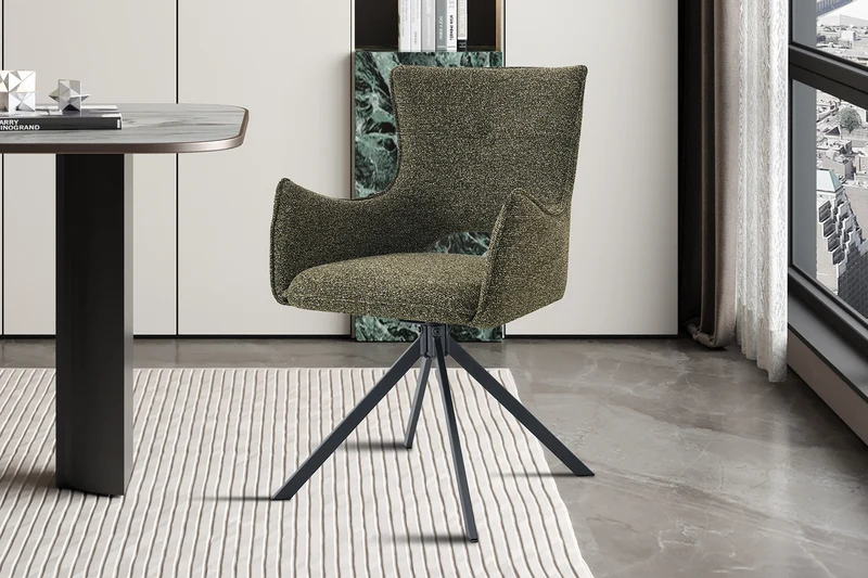 Chaise Billy Pivotant Tissu Ote Vert