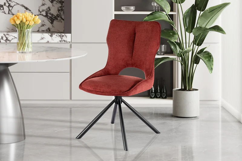 Chaise Mori Pivotant Tissu Ote Rouge