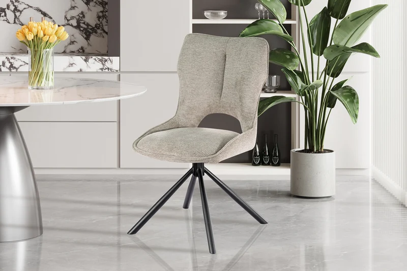Chaise Mori Pivotant Tissu Ote Gris clair