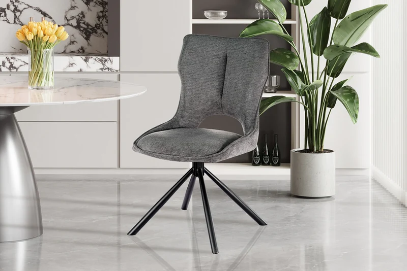 Chaise Mori Pivotant Tissu Ote Gris foncé
