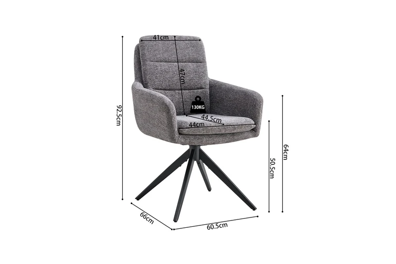 Chaise Lisold Pivotant Tissu Gris foncé