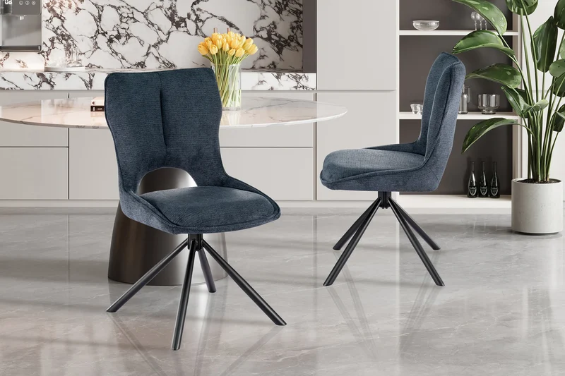 Chaise Mori Pivotant Tissu Ote Bleu