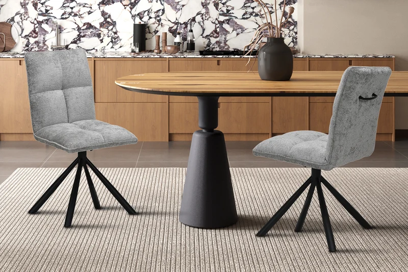 Chaise Jack Pivotant Tissu Gris clair