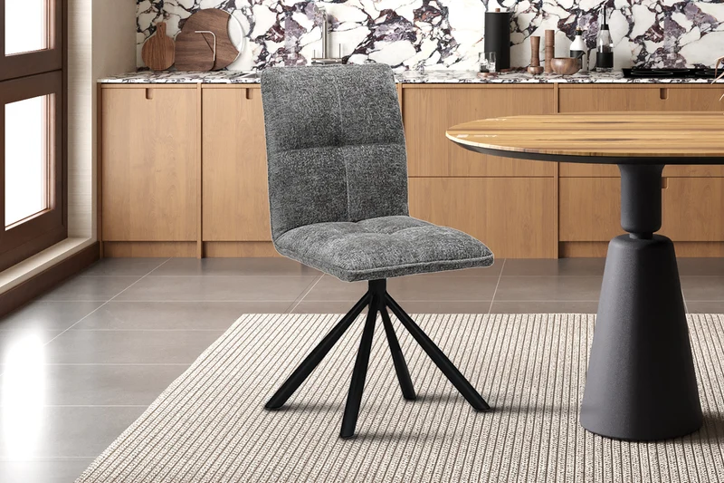 Chaise Jack Pivotant Tissu Gris