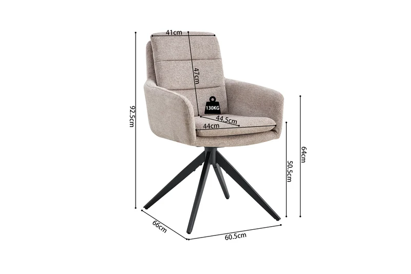 Chaise Lisold Pivotant Tissu Sable