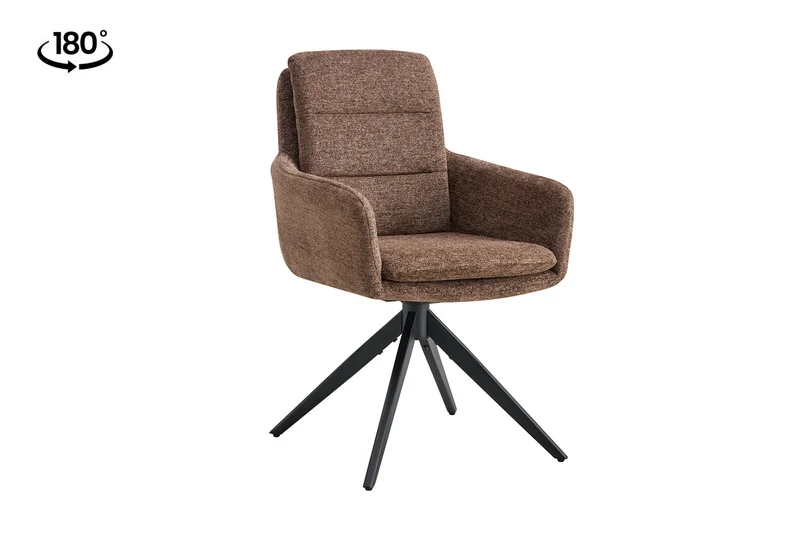 Chaise Lisold Pivotant Tissu Brun