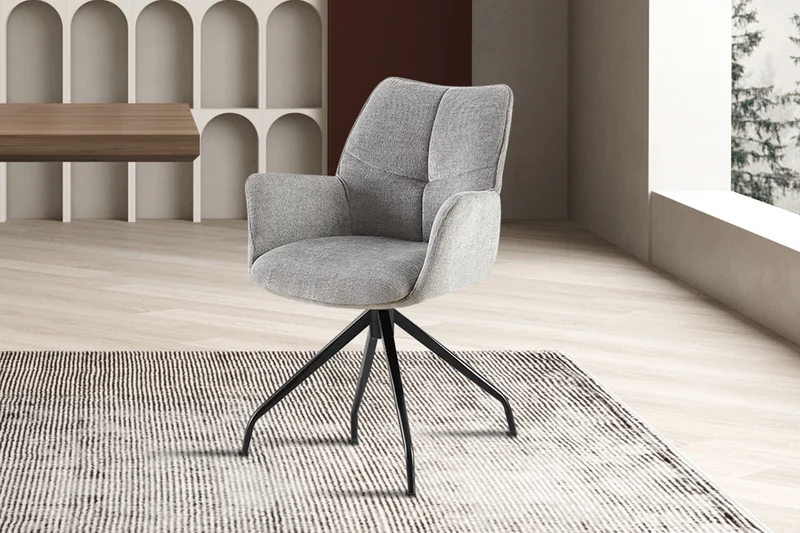 Chaise Lamor Pivotant Tissu Gris