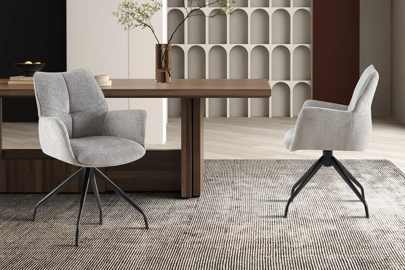 Chaise Lamor Pivotant Tissu Gris