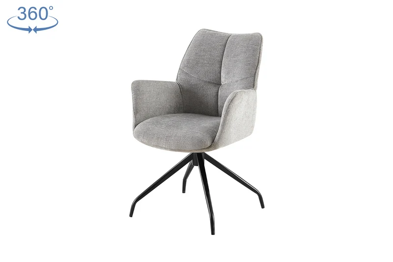 Chaise Lamor Pivotant Tissu Gris