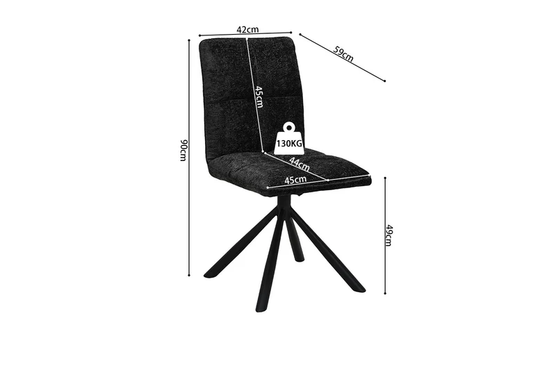 Chaise Jack Pivotant Tissu Gris foncé