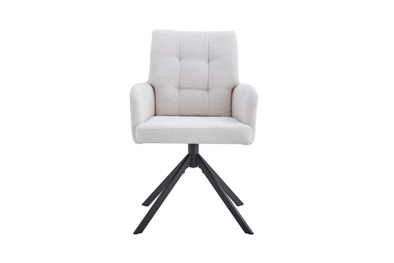 Chaise Granada Pivotant Tissu Ecru