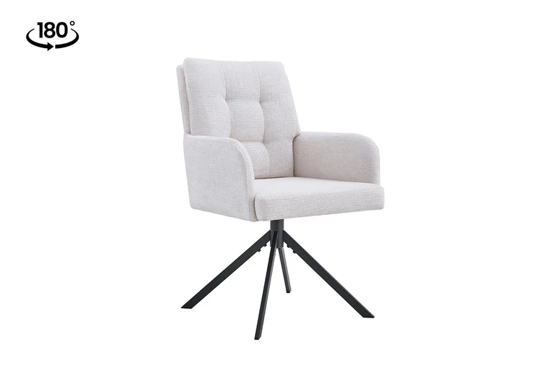 Chaise Granada Pivotant Tissu Ecru
