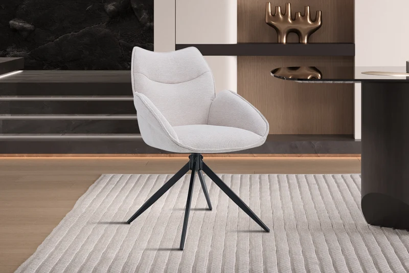 Chaise Mahi Pivotant Tissu Beige