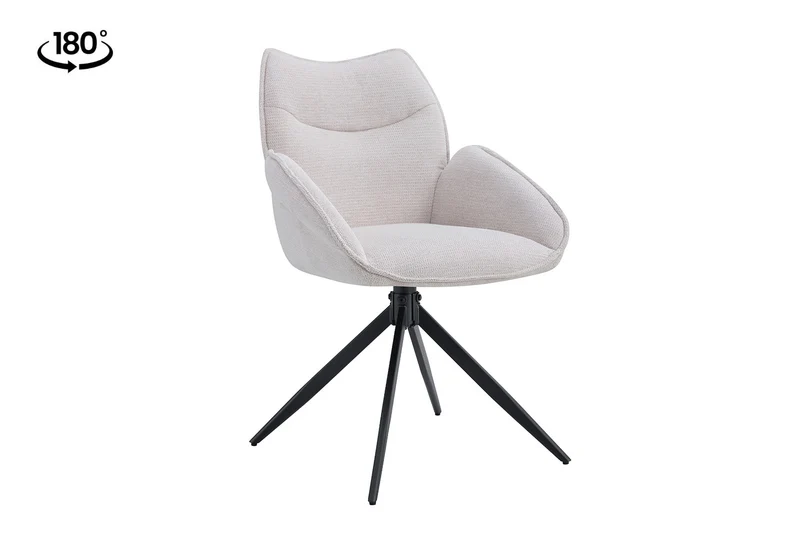 Chaise Mahi Pivotant Tissu Beige