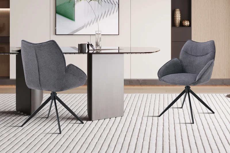 Chaise Mahi Pivotant Tissu Gris foncé