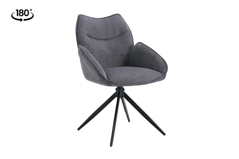 Chaise Mahi Pivotant Tissu Gris foncé