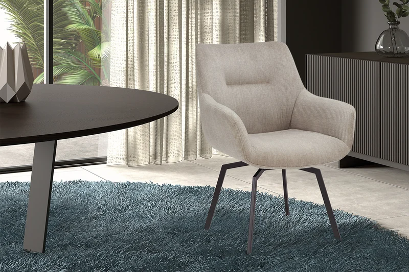 Chaise Modest Pivotant Velours côtelé Beige
